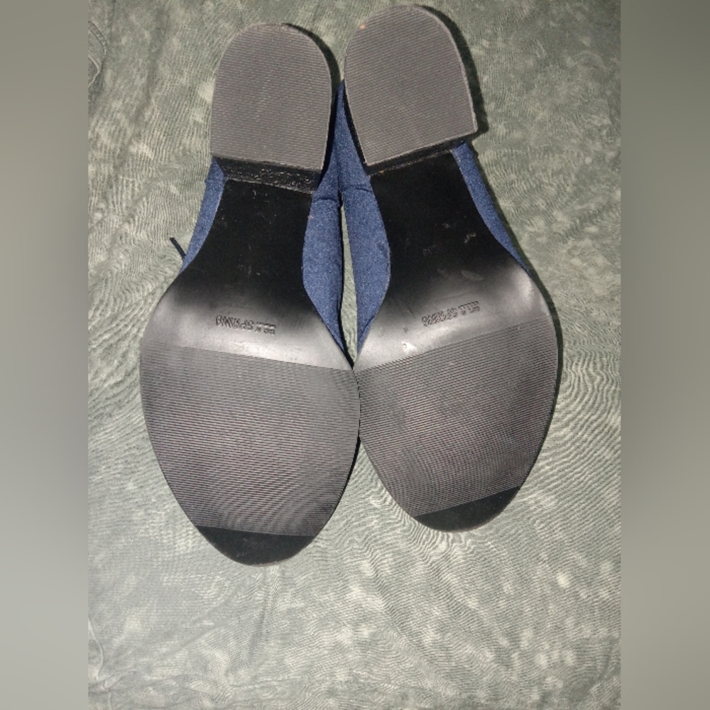 New Call It Spring Dark Blue Velvet Lace Up Booties Womens Size 11 - Picture 4 of 7